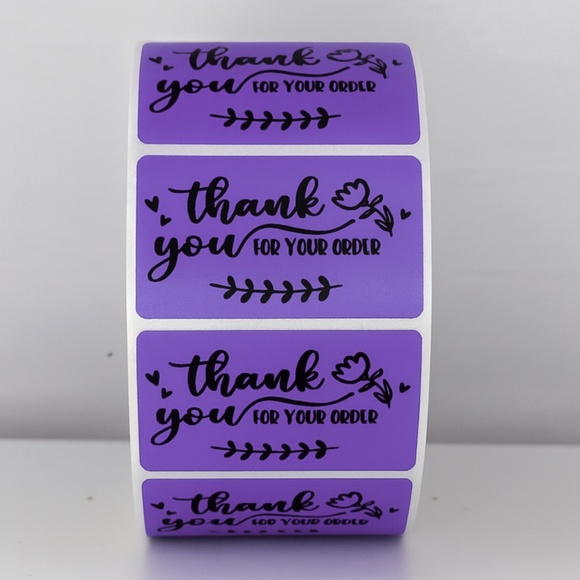 💖 Thank You For Your Order Stickers | Pack of 100 | 2x1 Inch | Small Business - Picture 6 of 11